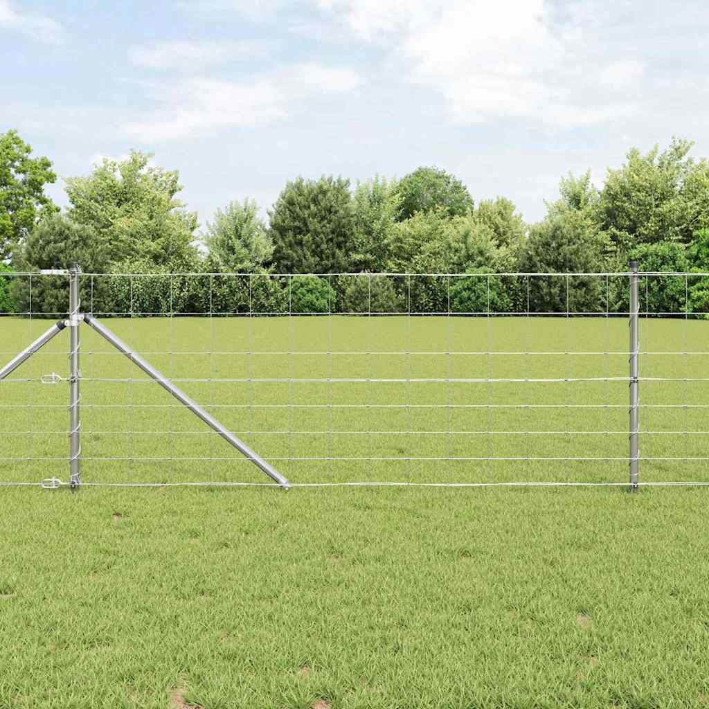 Ground Fix Geschweißter Drahtzaun 25 x 0,8 m Silber Netz