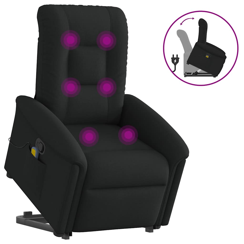 Massagesessel mit Aufstehhilfe Hellgrau Stoff