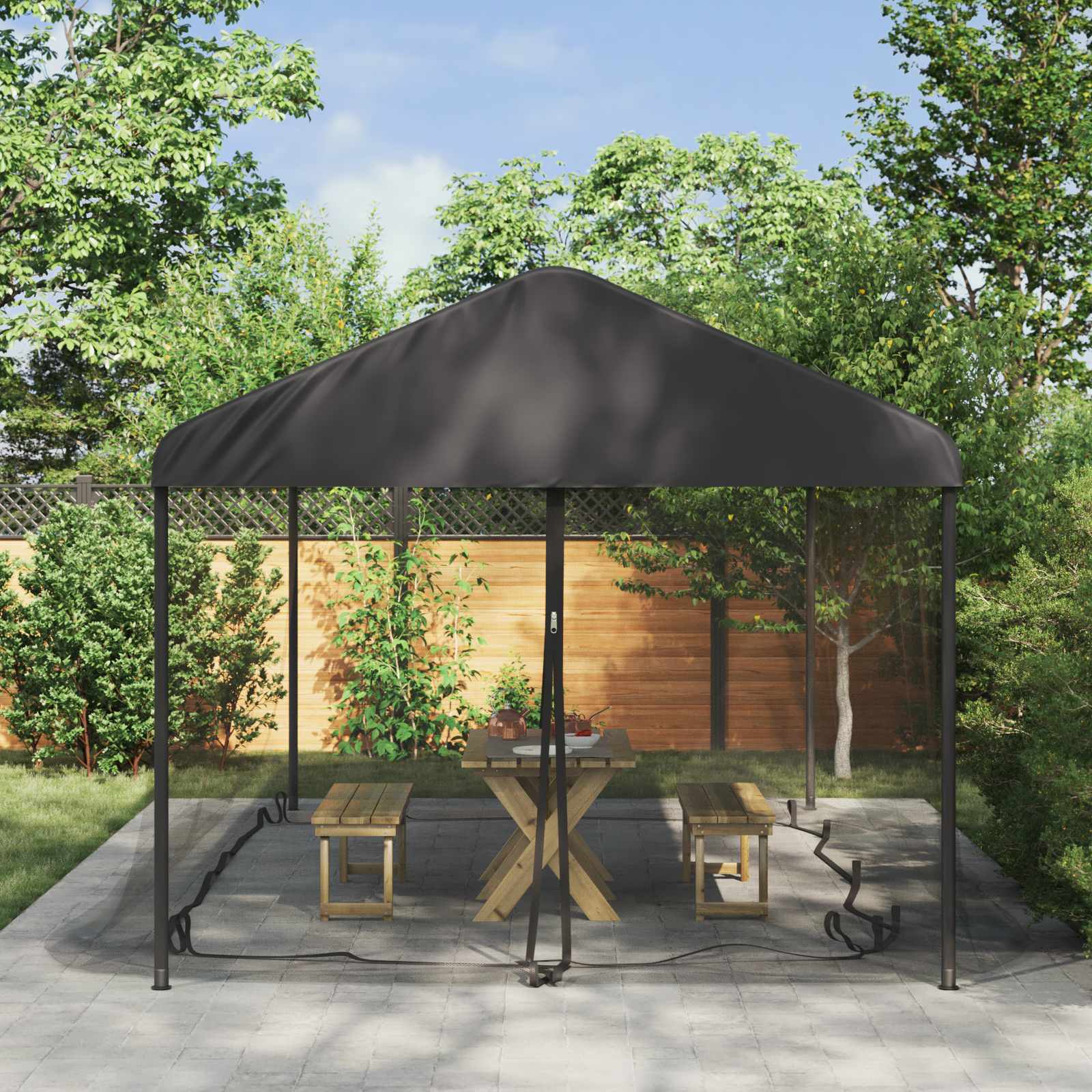 Moskito-Netz für Pavillon Rechtwinklig 220 Mesh Schwarz