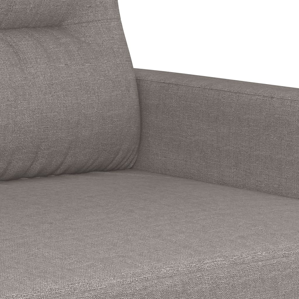 3-tlg. Sofagarnitur mit Kissen Creme Stoff