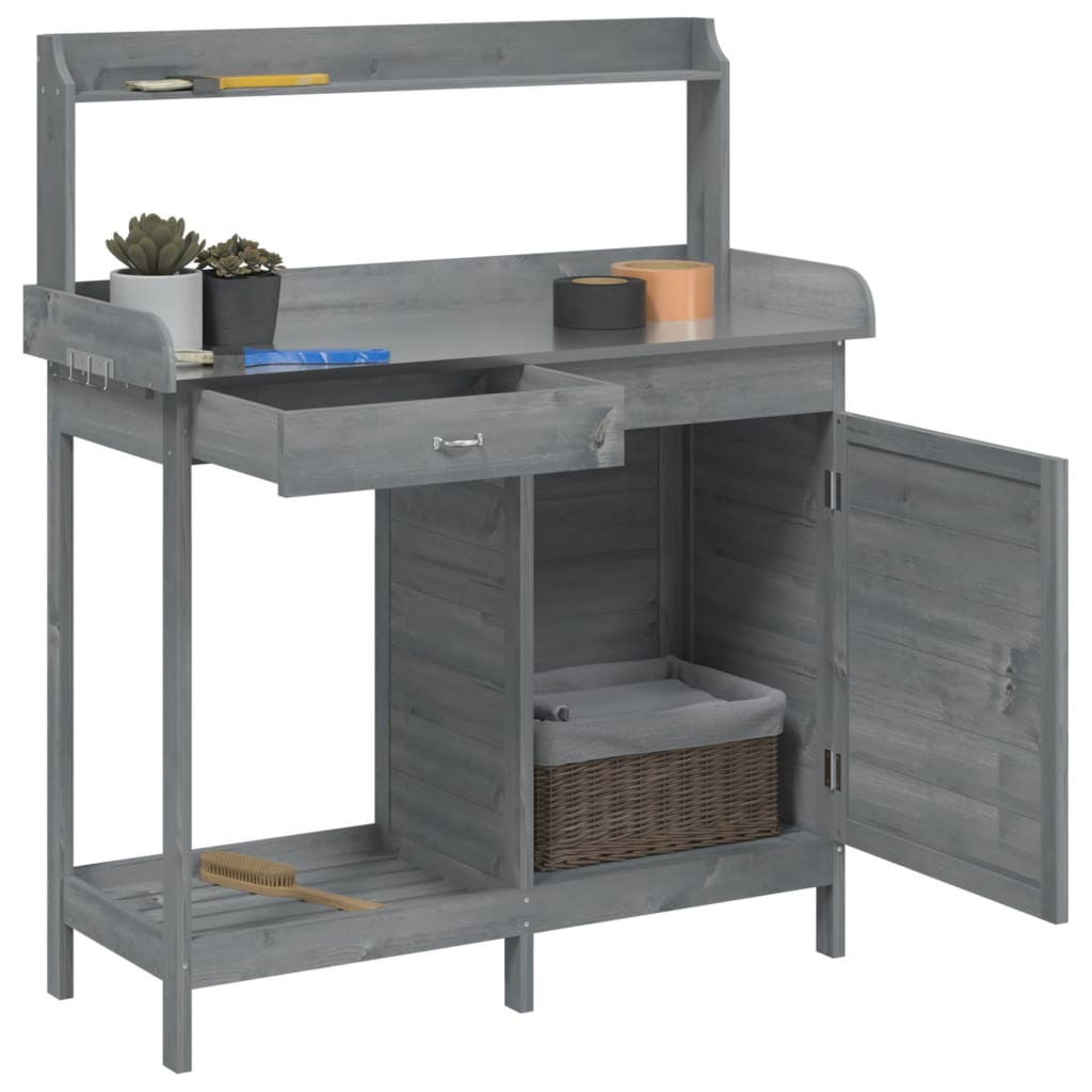 Pflanztisch mit Schrank 110,5x45x124,5 cm Massivholz Tanne