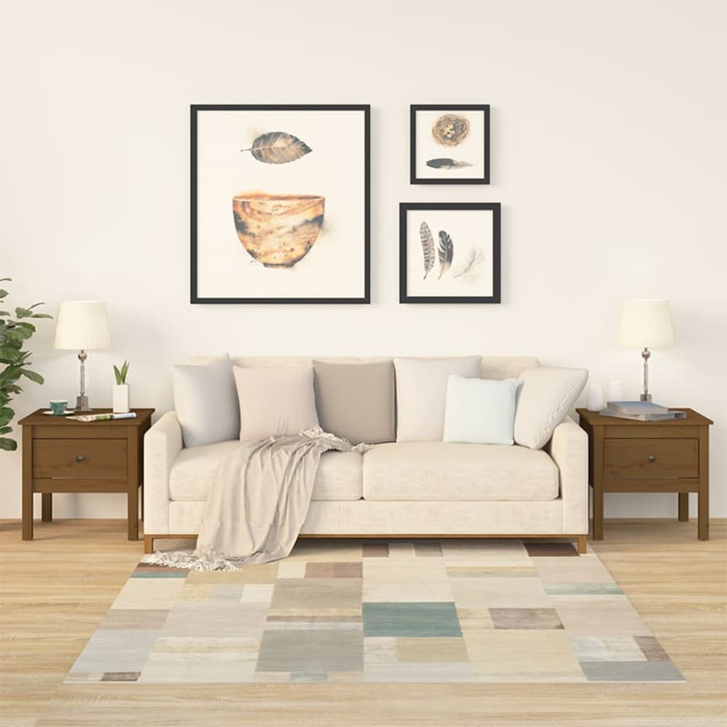 Beistelltische 2 Stk. 40x40x39 cm Massivholz Kiefer