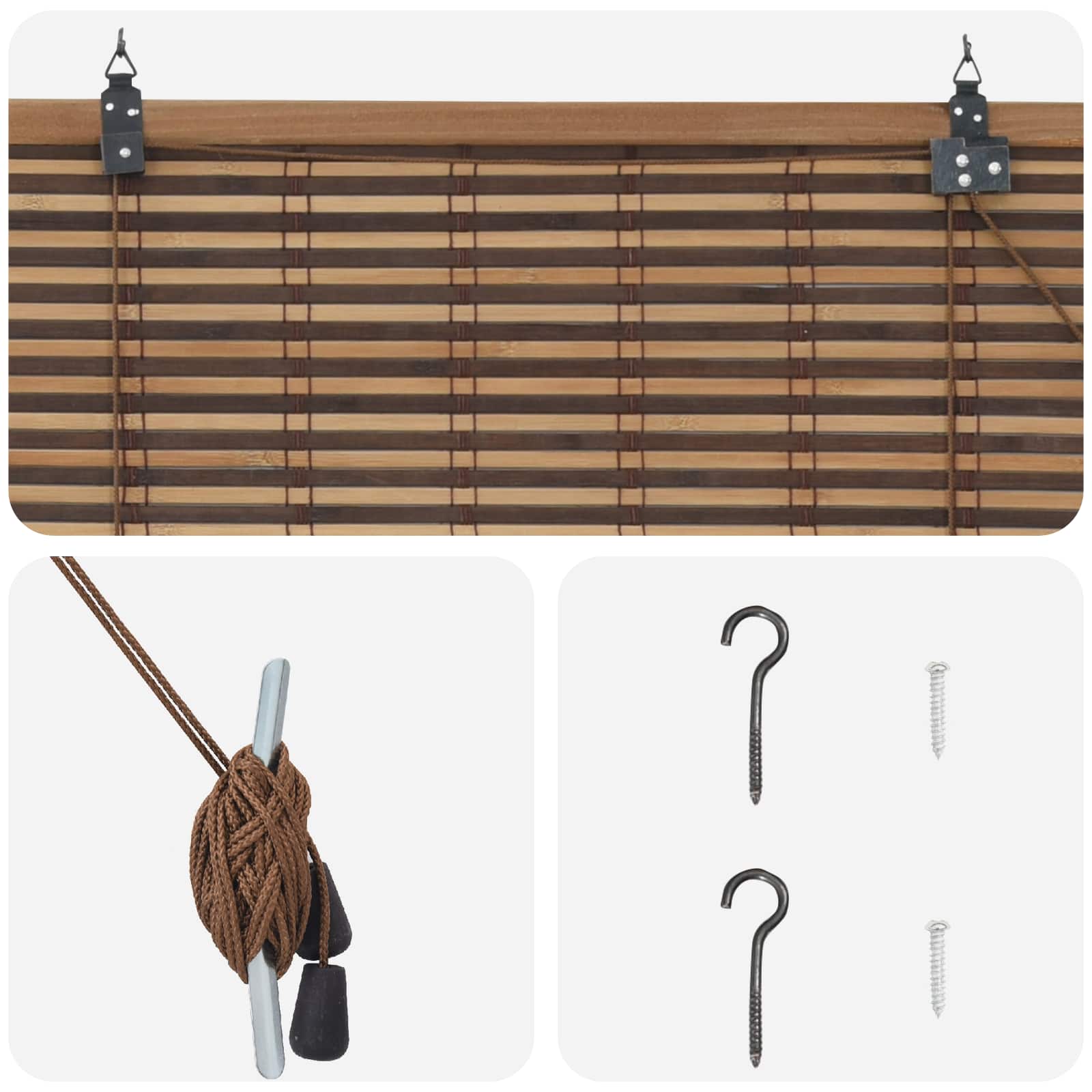 Rollo Braun 60 x 160 cm Bambus