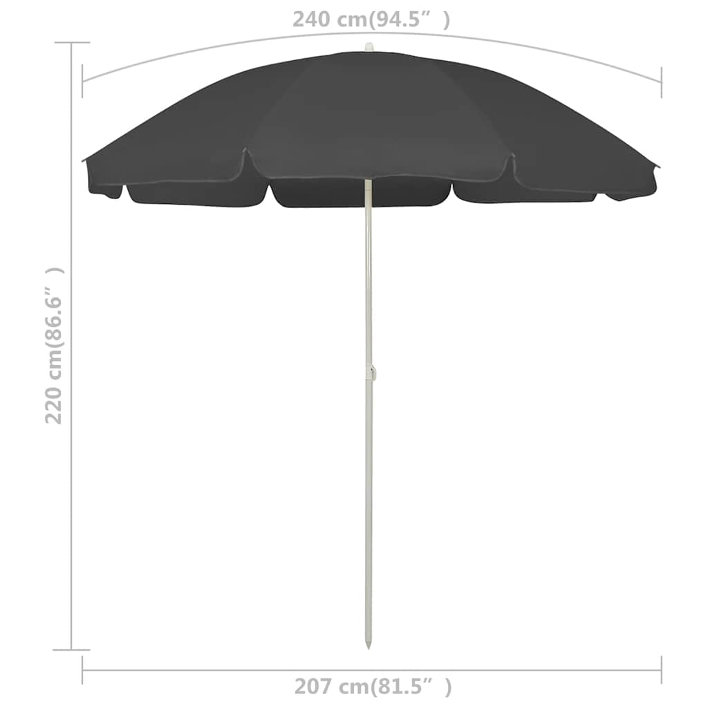 Sonnenschirm mit Stahlmast Sandfarbe 180 cm