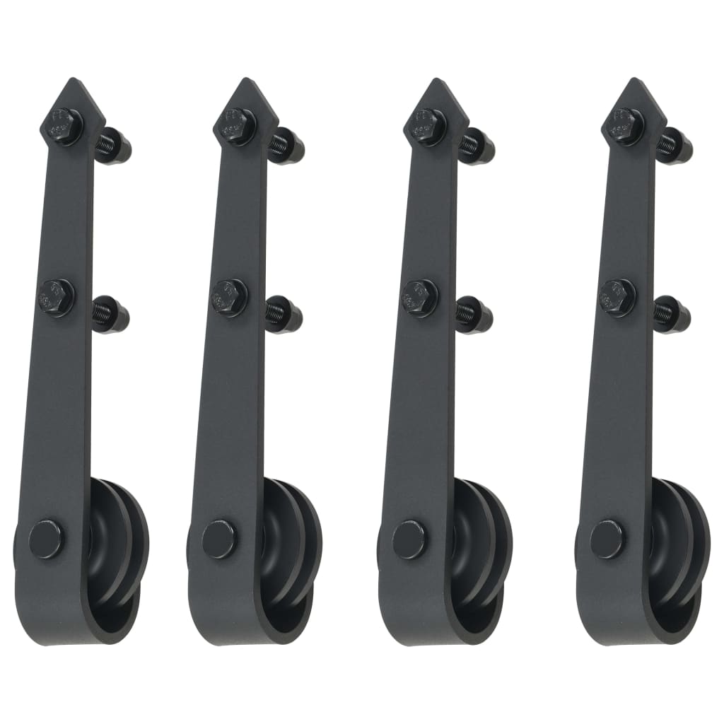 Schiebetürbeschlag-Set 183 cm Stahl Schwarz