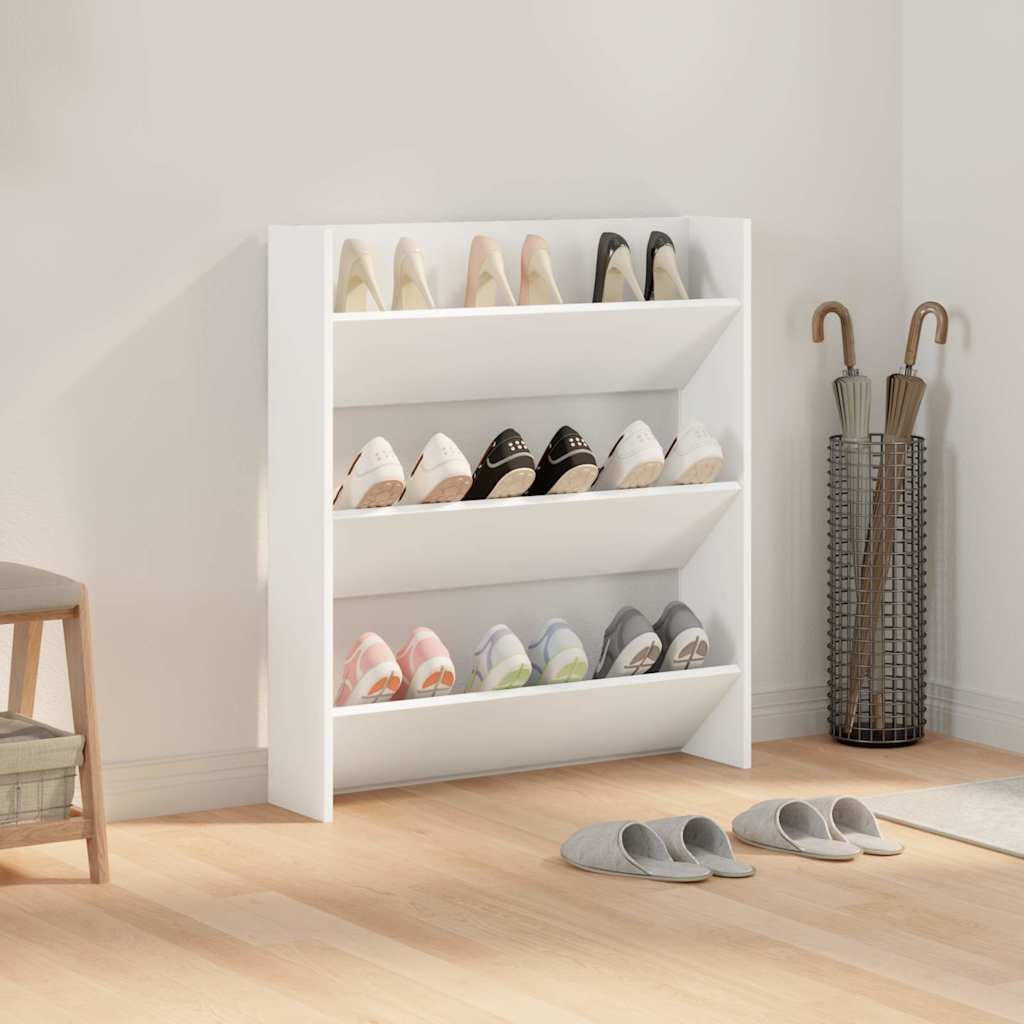 Wand-Schuhschränke 4 Stk. Weiß 60x18x60 cm Holzwerkstoff