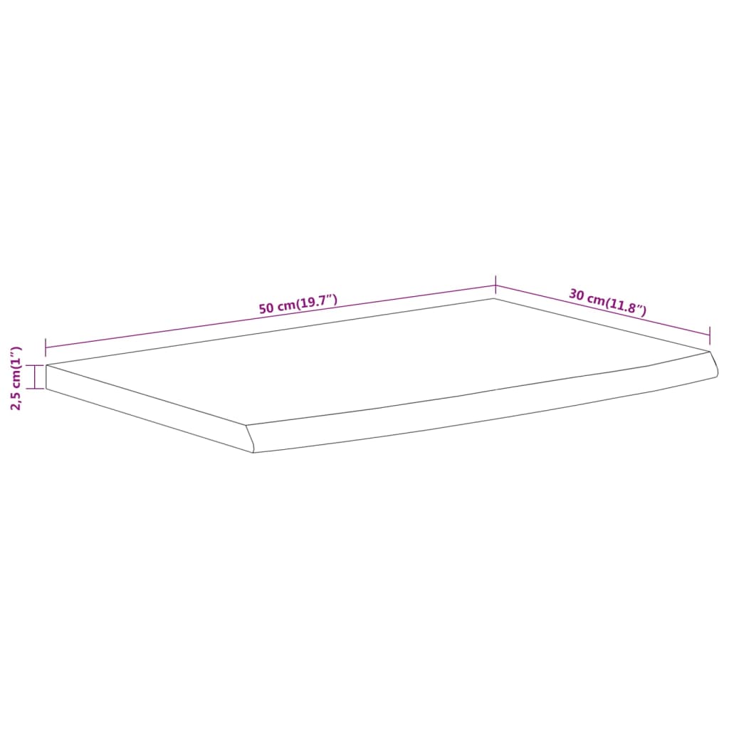 Wandregal 40x20x2,5 cm Rechteckig Massivholz Akazie Baumkante