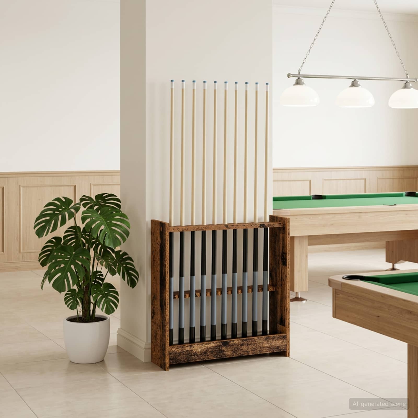 Billardqueue-Ständer Holzwerkstoff 60 x 20 x 57 cm Weiß