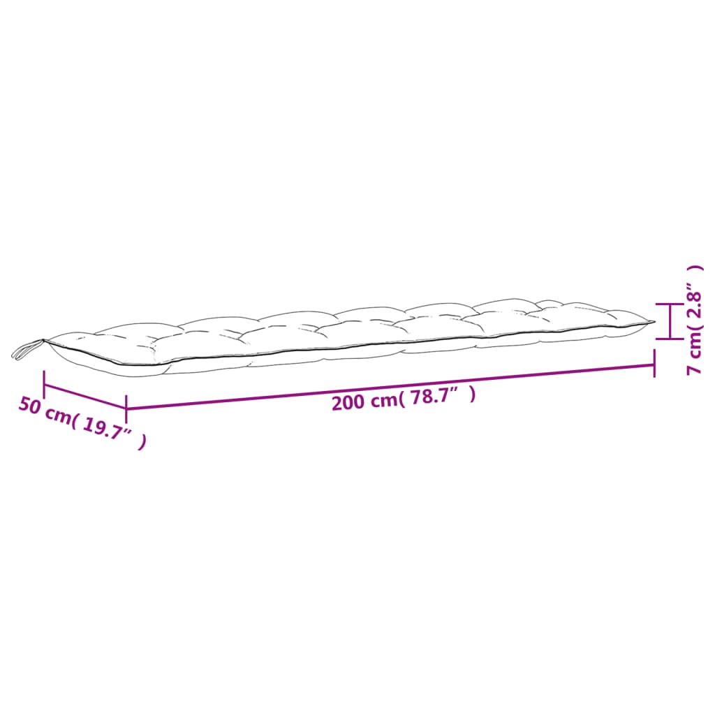 Gartenbank-Auflage Anthrazit 100x50x7 cm Oxford-Gewebe