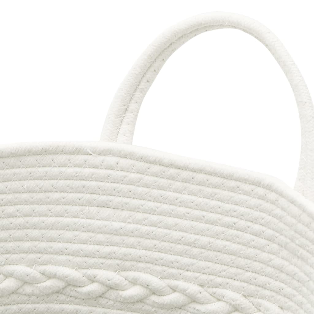 Aufbewahrungskorb Grau und Weiß Ø38x46 cm Baumwolle