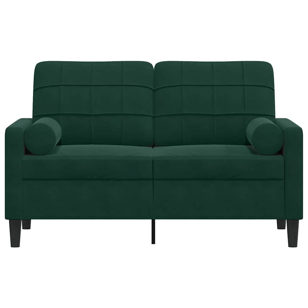2-Sitzer-Sofa mit Zierkissen Hellgrau 120 cm Samt