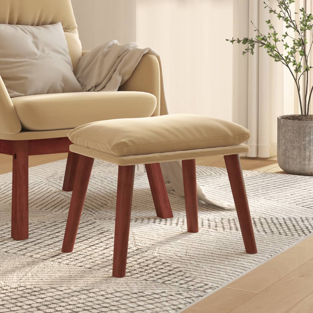 Fußhocker Hellgrau 45x29,5x35 cm Samt