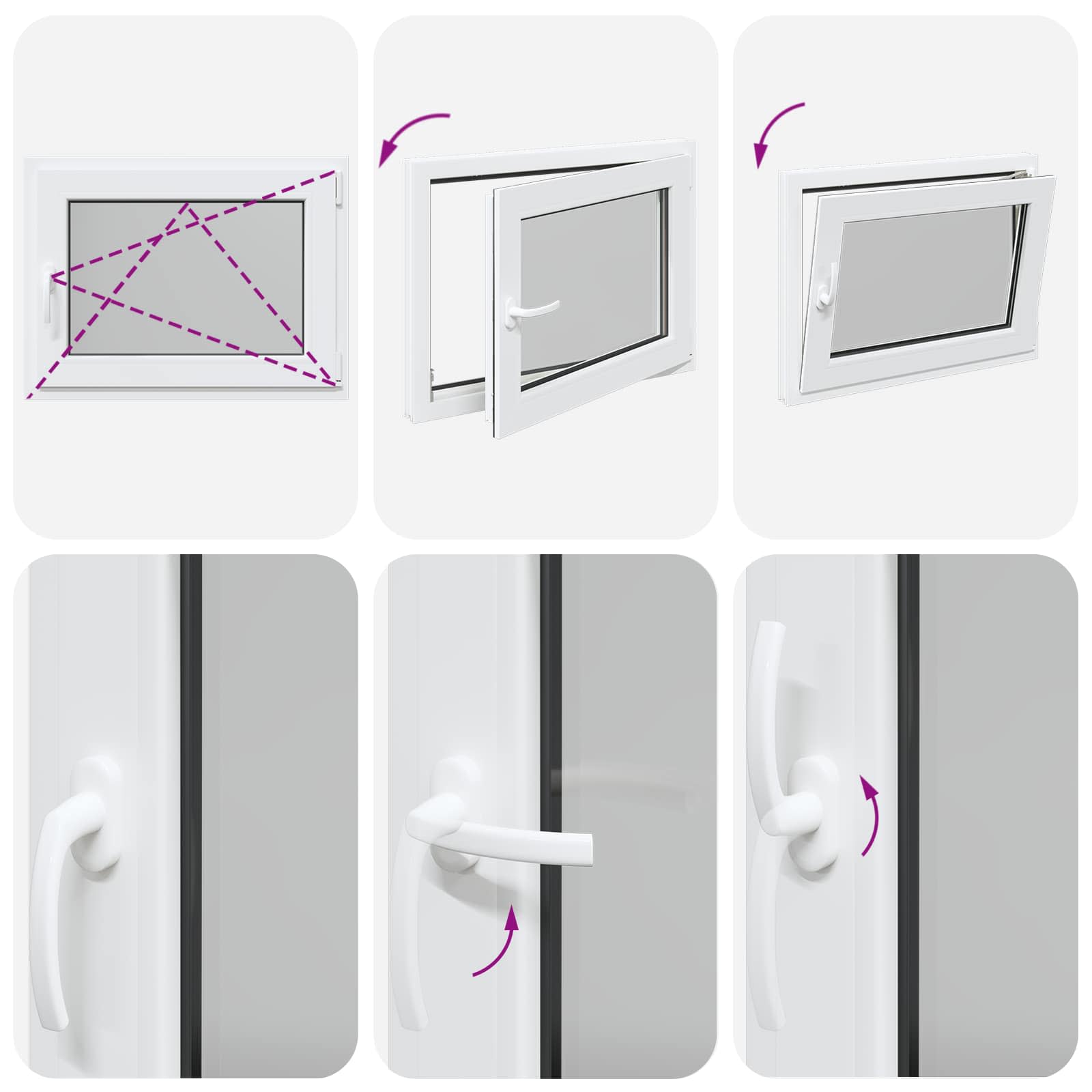 Kellerfenster RISOR 50 x 50 cm PVC und Glas Weiß
