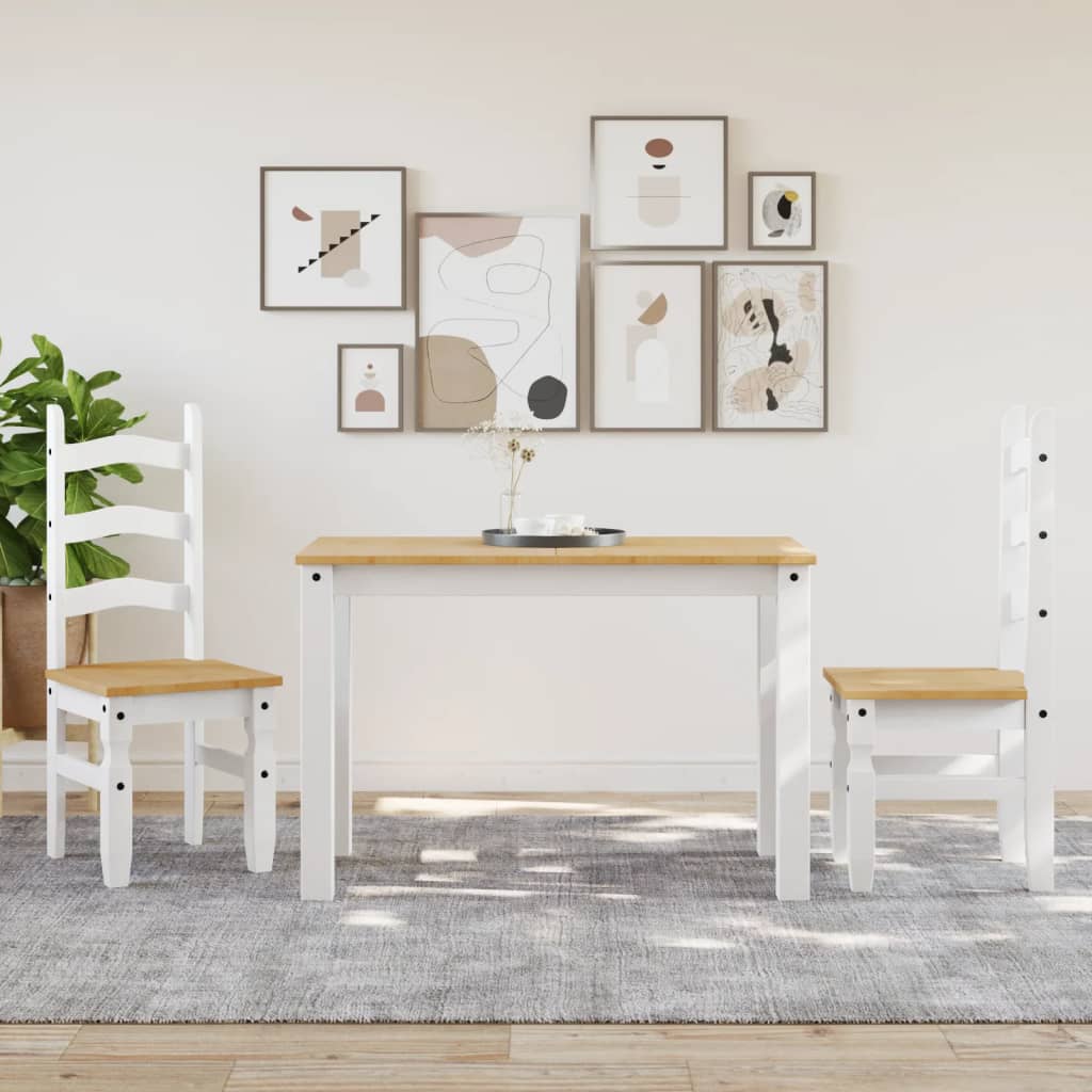 Essstühle 2 Stk. Corona Grau 42x47x107 cm Massivholz Kiefer