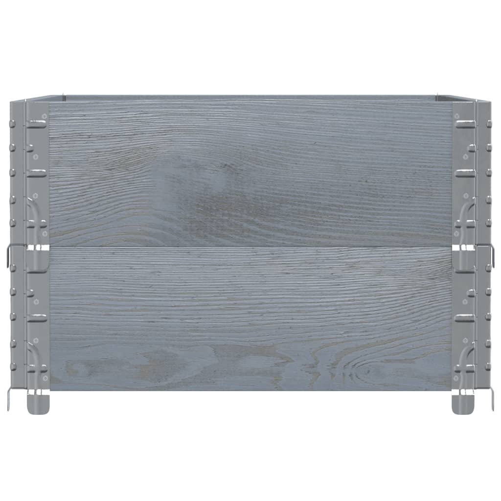 Paletten-Aufsatzrahmen Schwarz 80x60 cm Massivholz Kiefer
