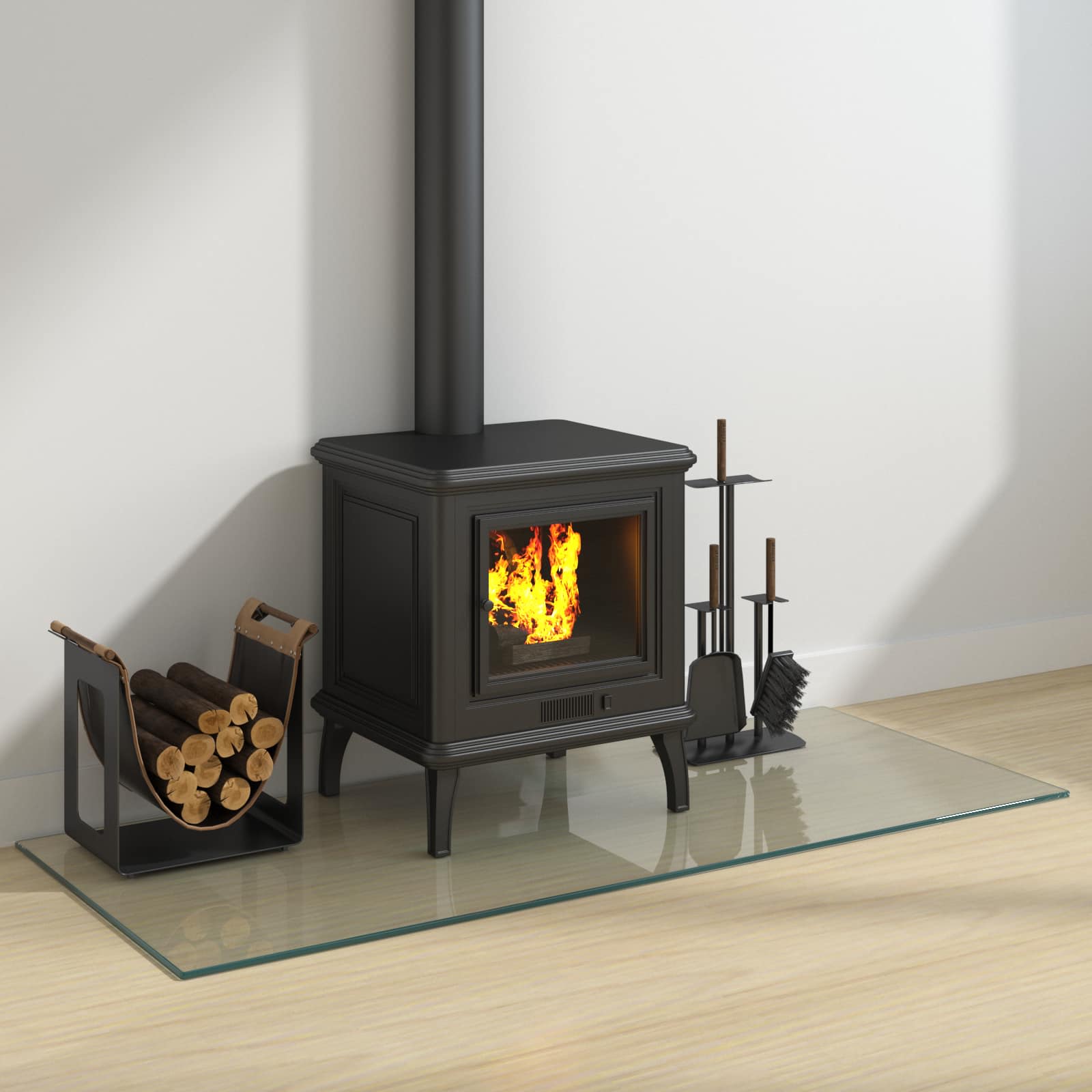 Feuerstelle Glasplatte Transparent 80 x 50 cm Glas