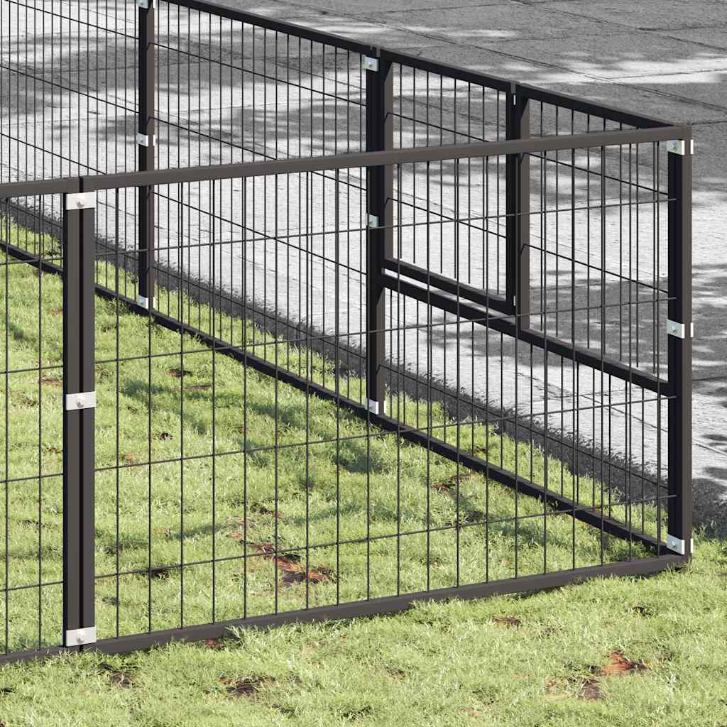 Hundezwinger Schwarz 4 m² Stahl