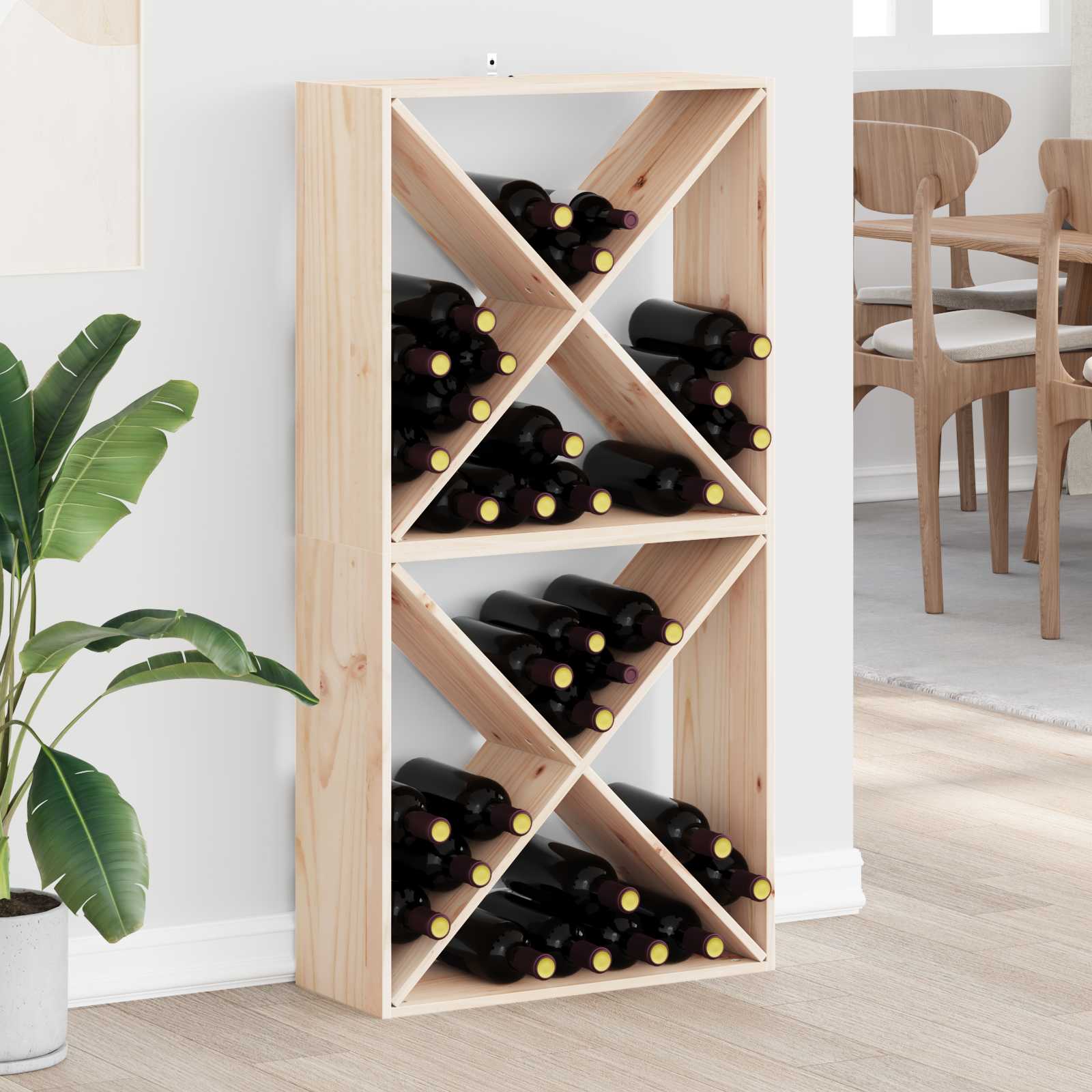 Weinschrank 56 x 25 x 56 cm Massivholz Kiefer