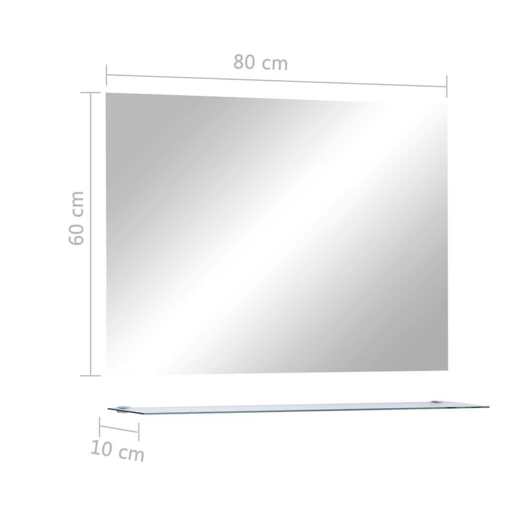 Wandspiegel mit Regal 50×60 cm Hartglas