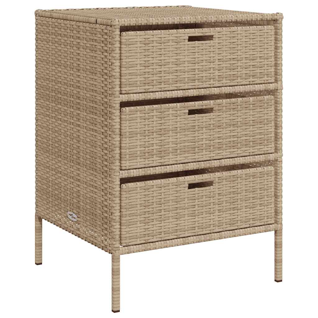 Gartenschrank Schwarz 55x59x80 cm Poly Rattan