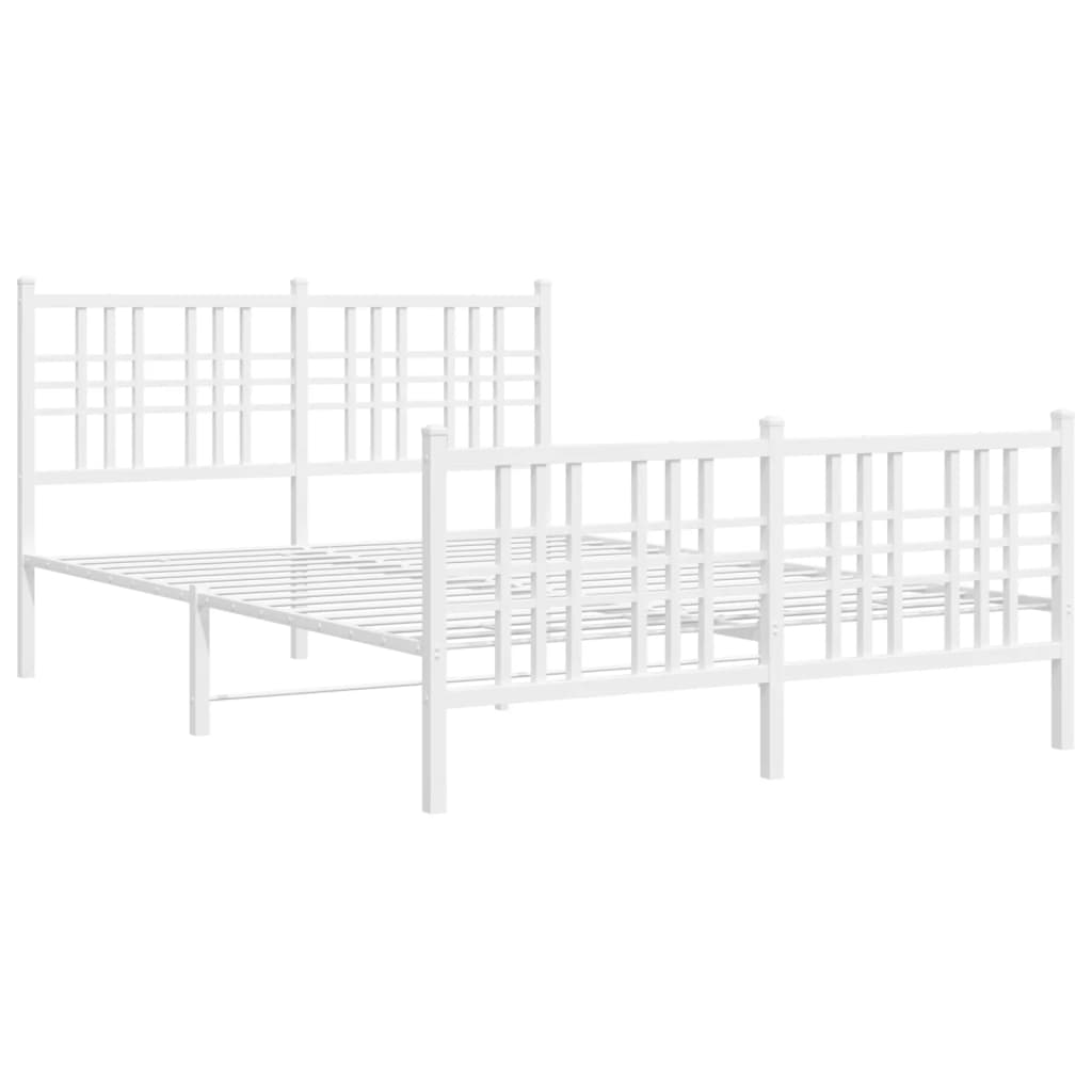 Bettgestell mit Kopf- und Fußteil Metall Schwarz 90x200 cm