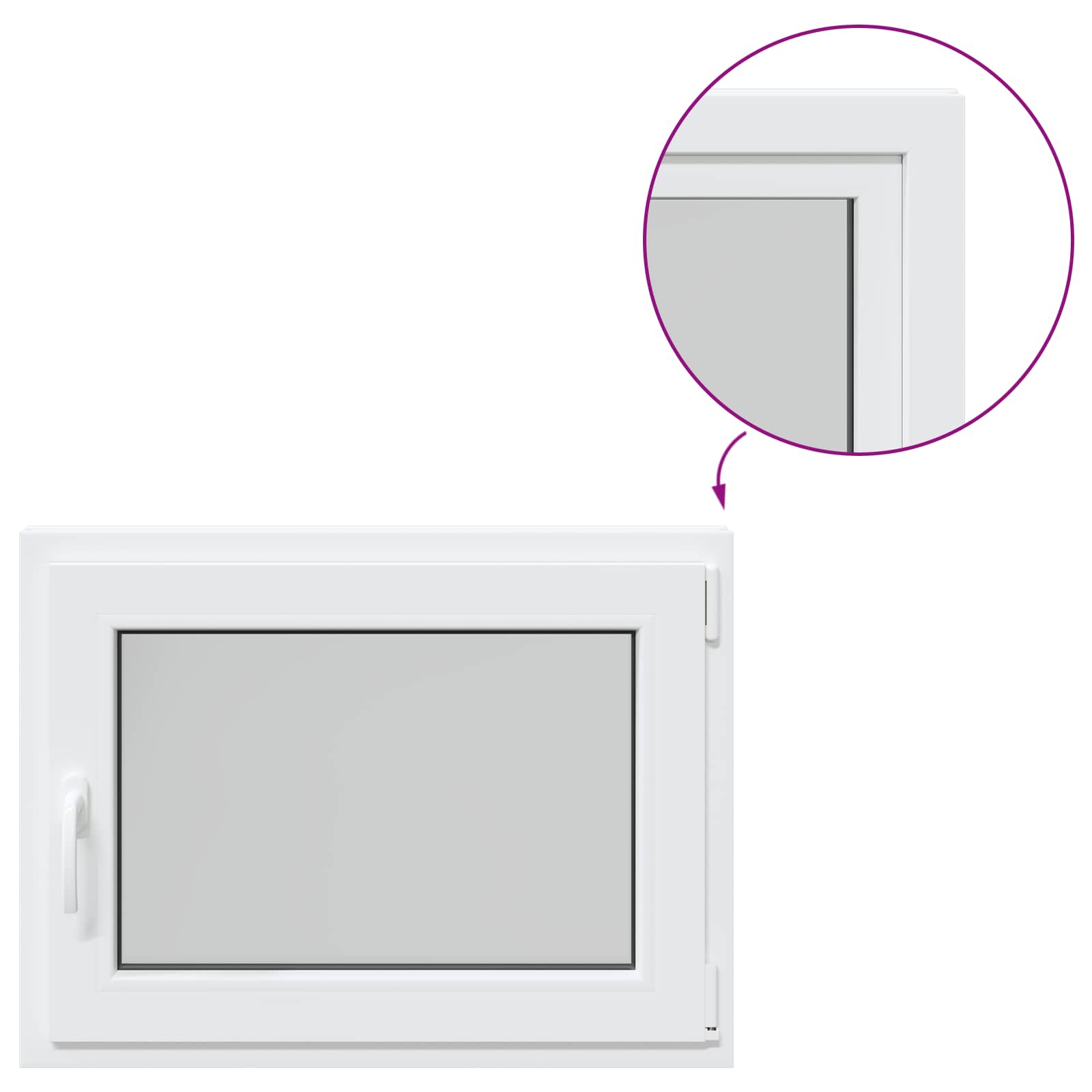 Kellerfenster RISOR 50 x 50 cm PVC und Glas Weiß