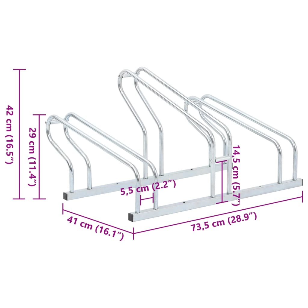 Fahrradständer für 2 Fahrräder Verzinkter Stahl