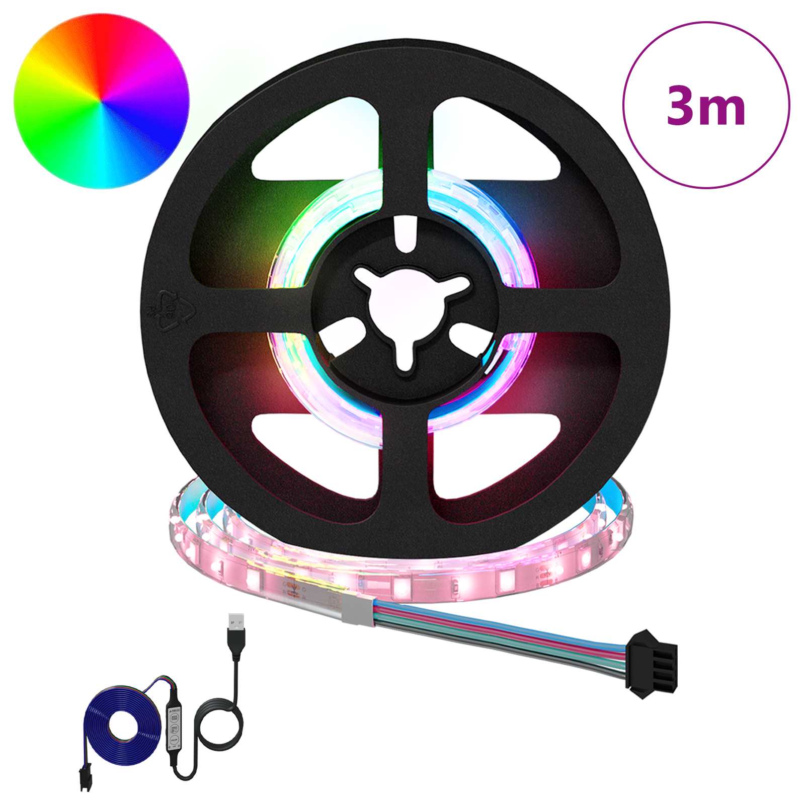 LED Streifen 2 pcs Schwarz und Transparent 3000 mm