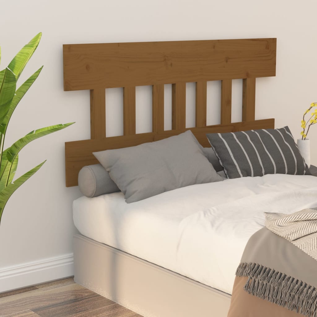 Bett-Kopfteil Schwarz 78,5x3x81 cm Massivholz Kiefer