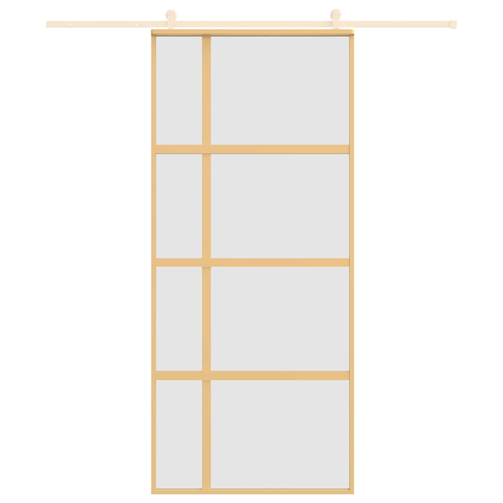 Schiebetür ESG-Glas und Aluminium 76x205 cm Schwarz
