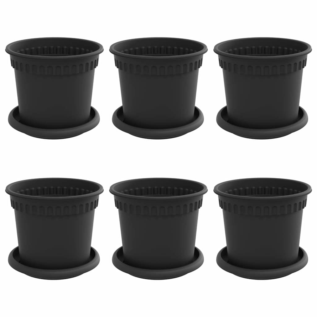 Blumentöpfe 6 pcs Ziegelrot Ø 12,5 x 10 cm Kunststoff