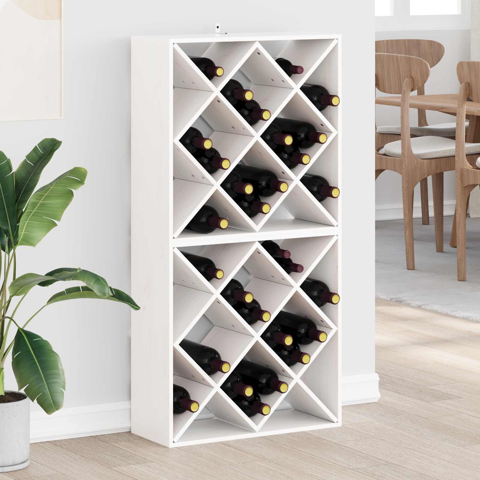 Weinschrank 56 x 25 x 56 cm Massivholz Kiefer