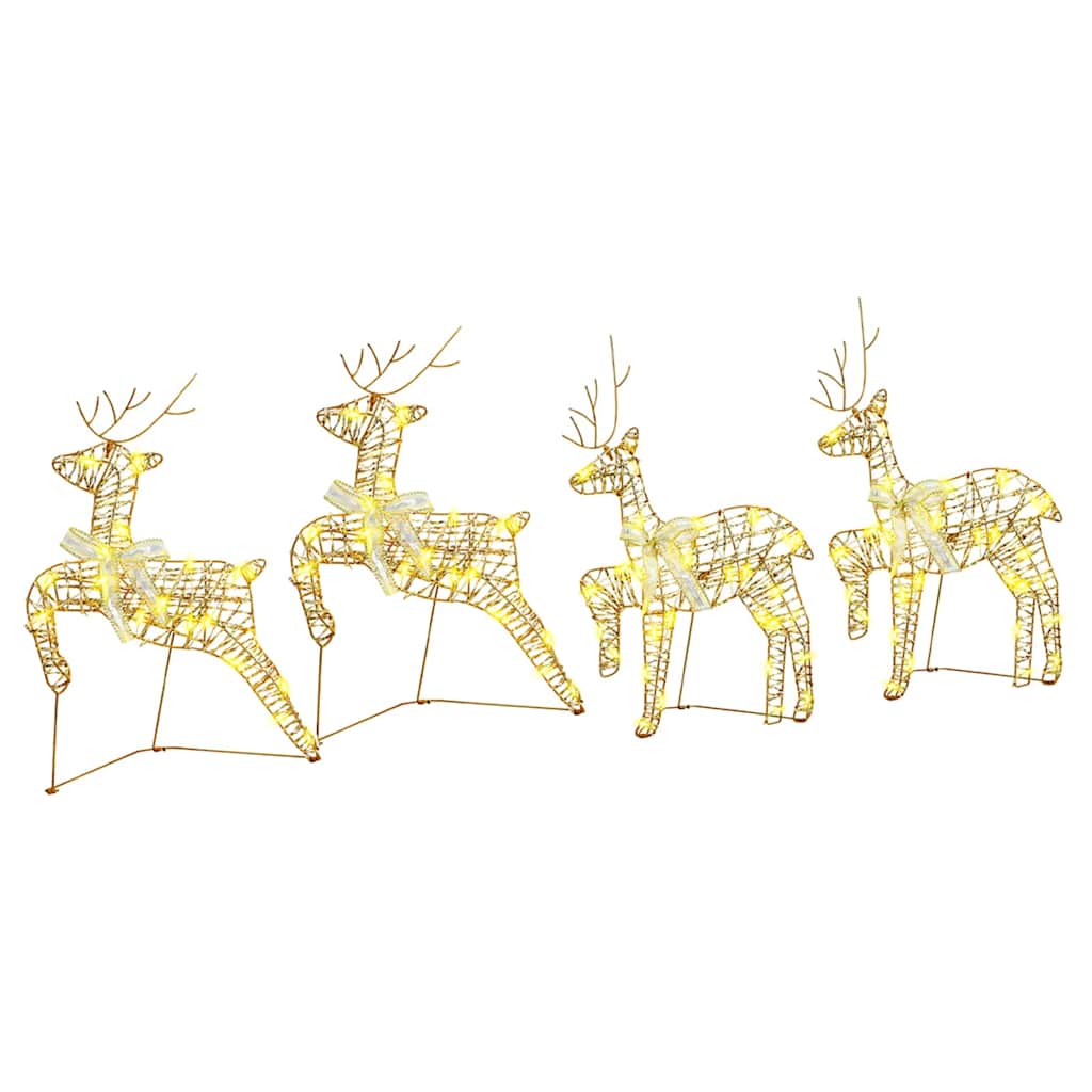 LED Rentiere 4 pcs Gold Stoff