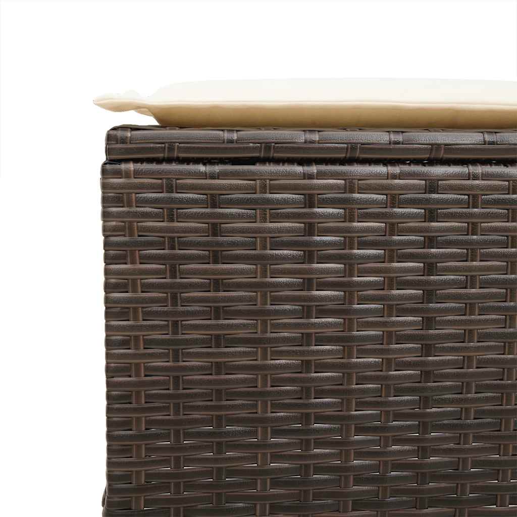 4-tlg. Garten-Sofagarnitur mit Kissen Schwarz Poly Rattan