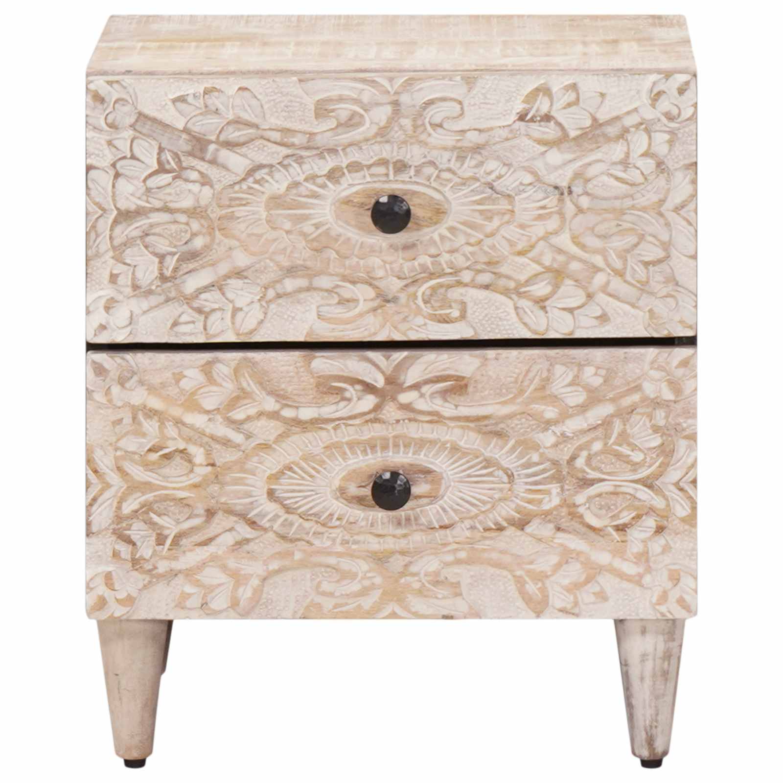 Nachttisch Braun 40 x 33,5 x 46 cm Massivholz Mango