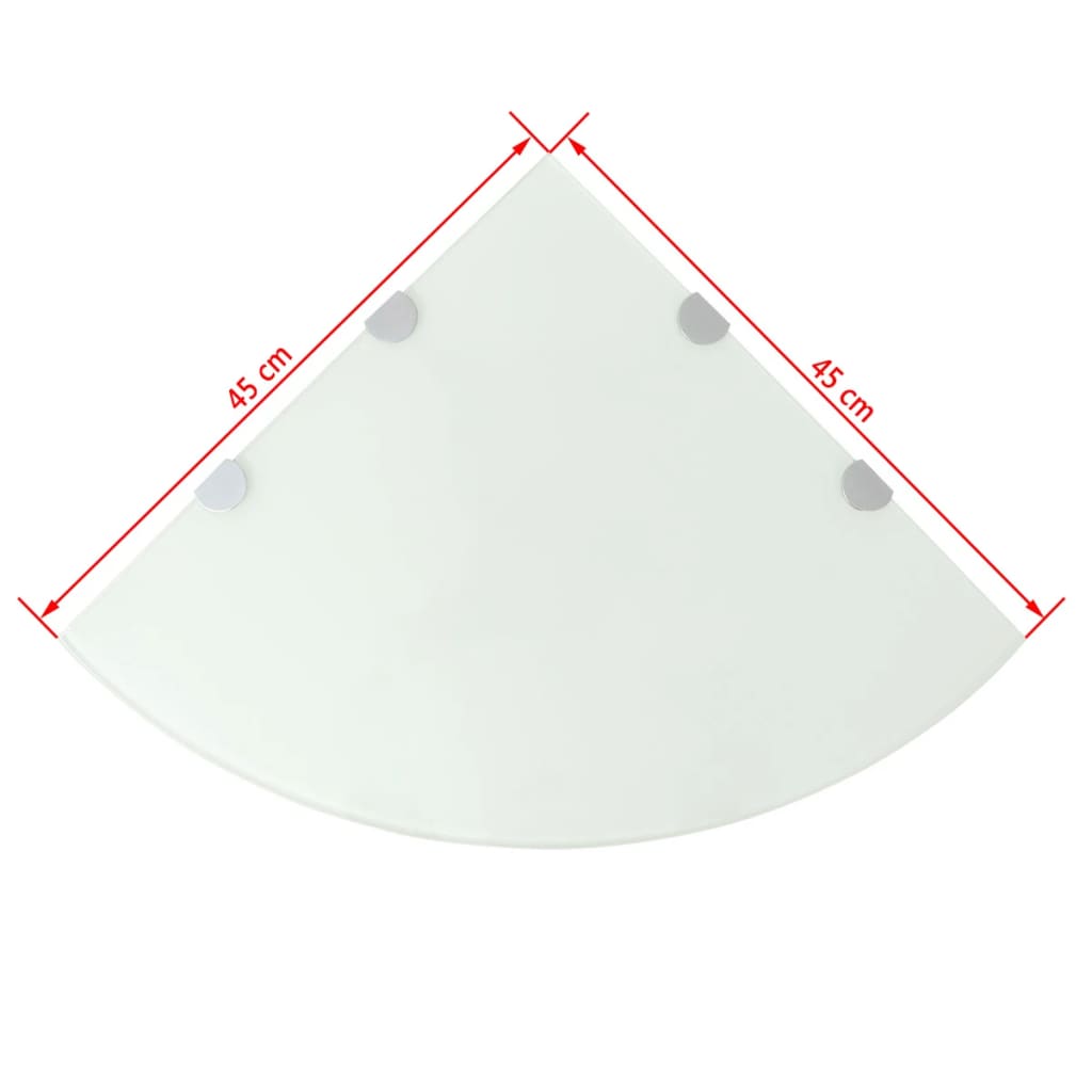 Eckablage mit Verchromten Halterungen Glas Transparent 25x25 cm