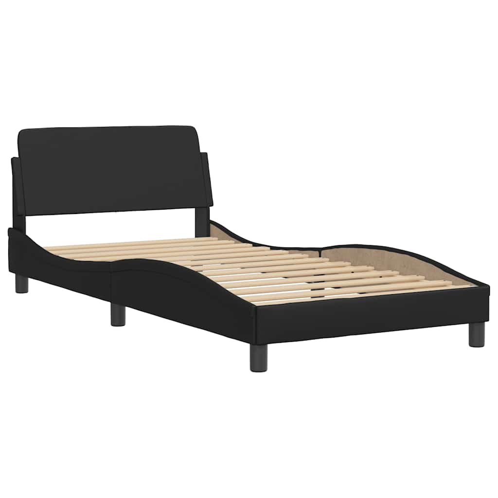 Bettgestell "Dover" Schwarz 80x200 cm Kunstleder