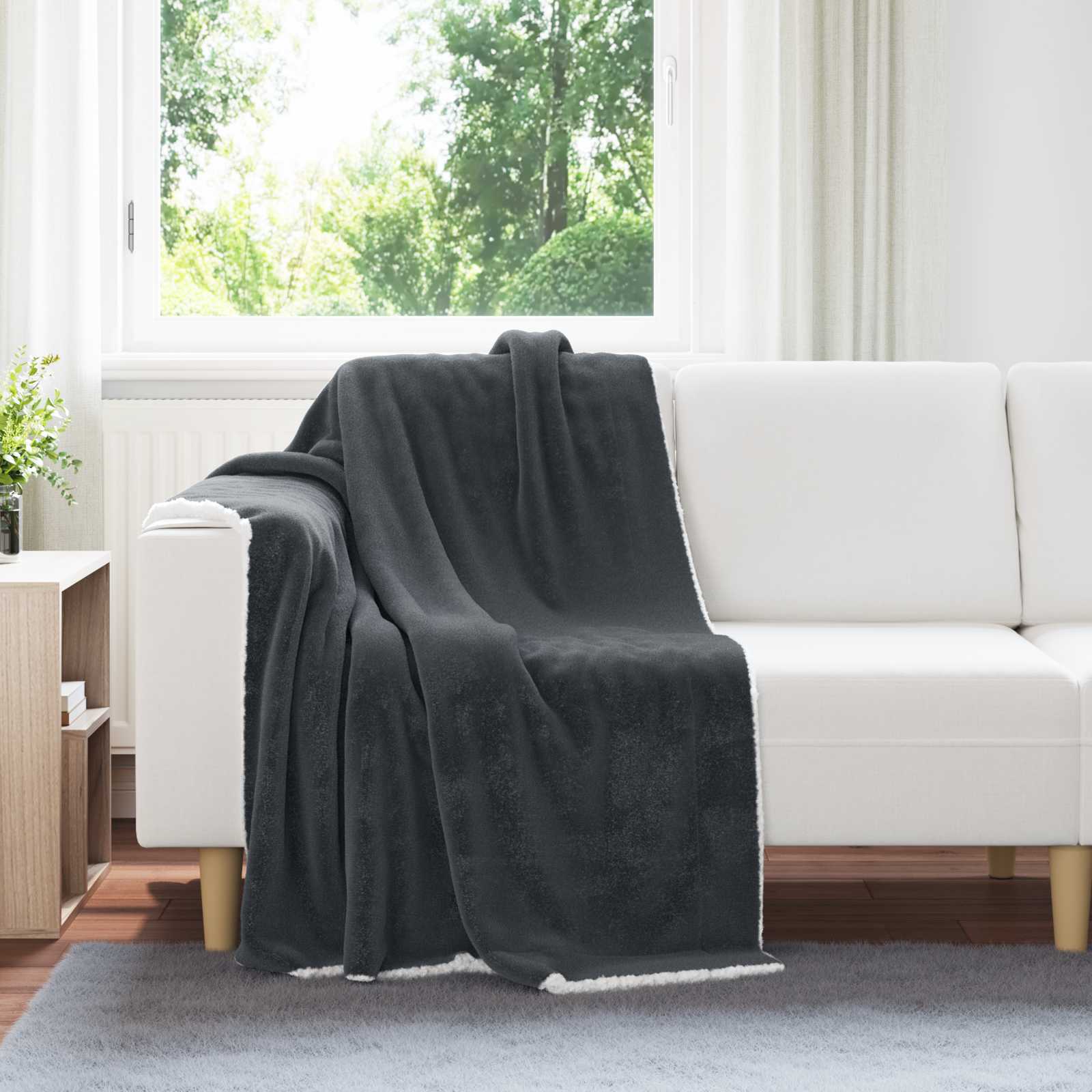 Überwurfdecke Beige 130 x 150 cm Fleece