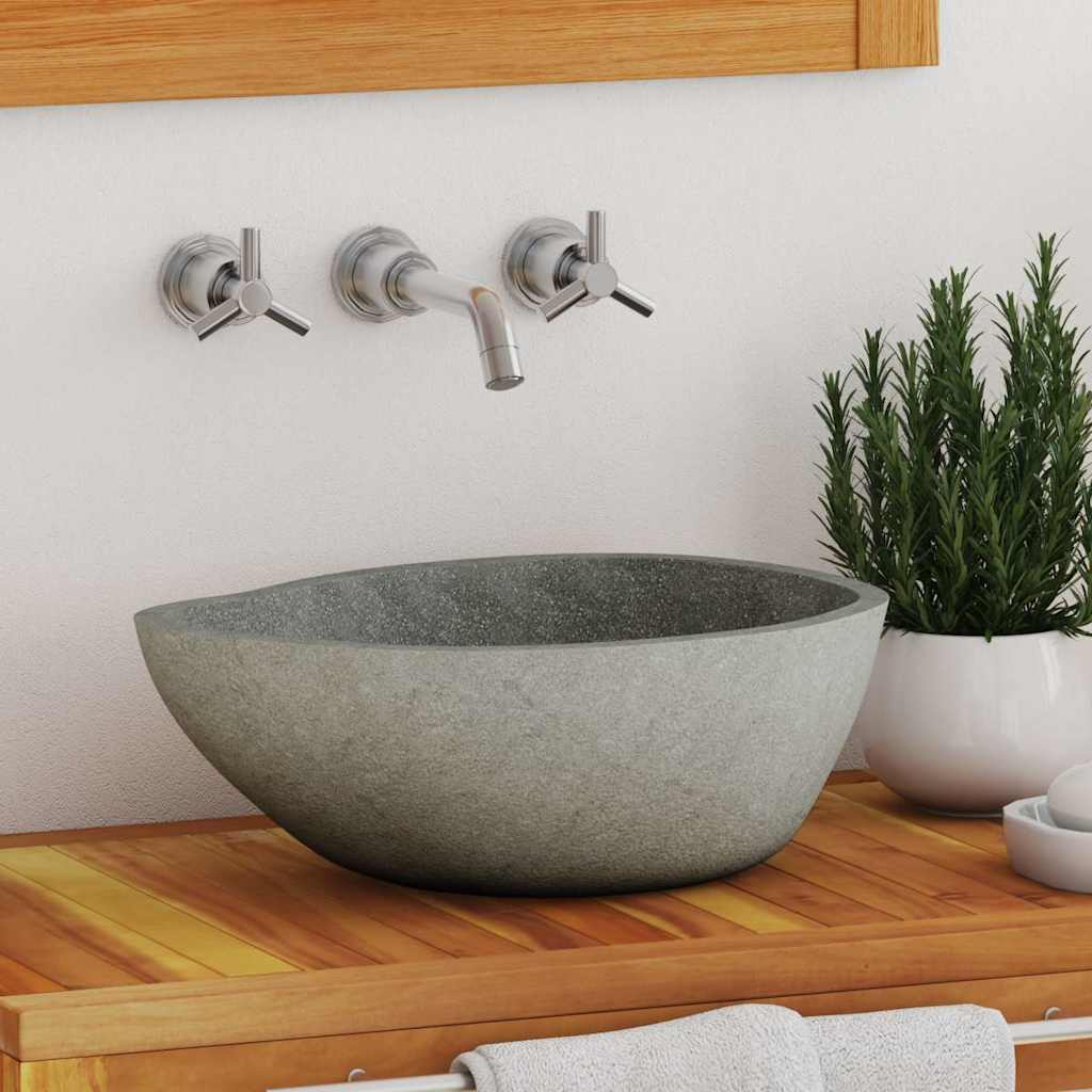 Waschbecken Flussstein Oval (29-38)x(24-31) cm