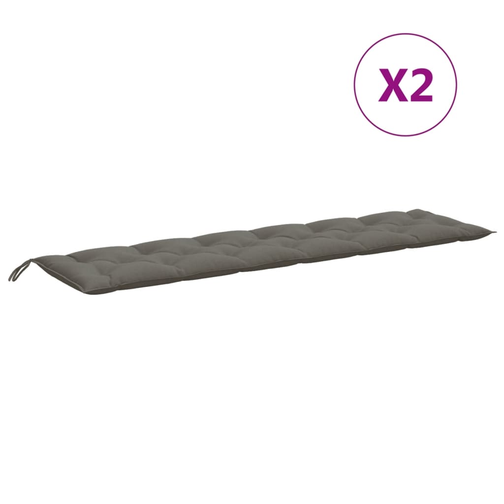 Gartenbank-Auflagen 2 Stk. Melange Anthrazit 100x50x7 cm Stoff