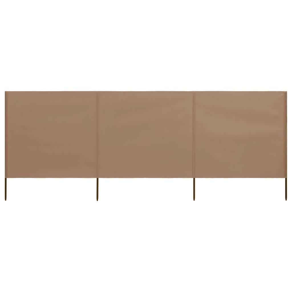 3-teiliges Windschutzgewebe 400 x 120 cm Weiß