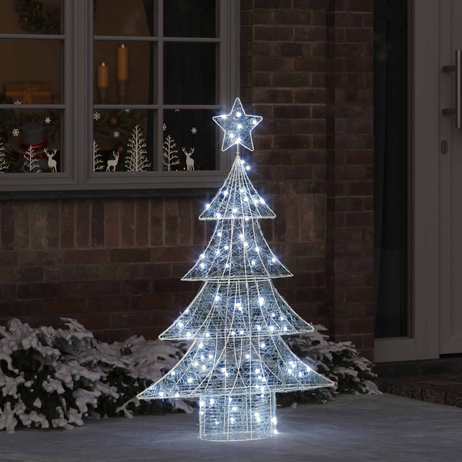 Weihnachtsbaum mit 100 LEDs Warmweiß 120 cm Acryl