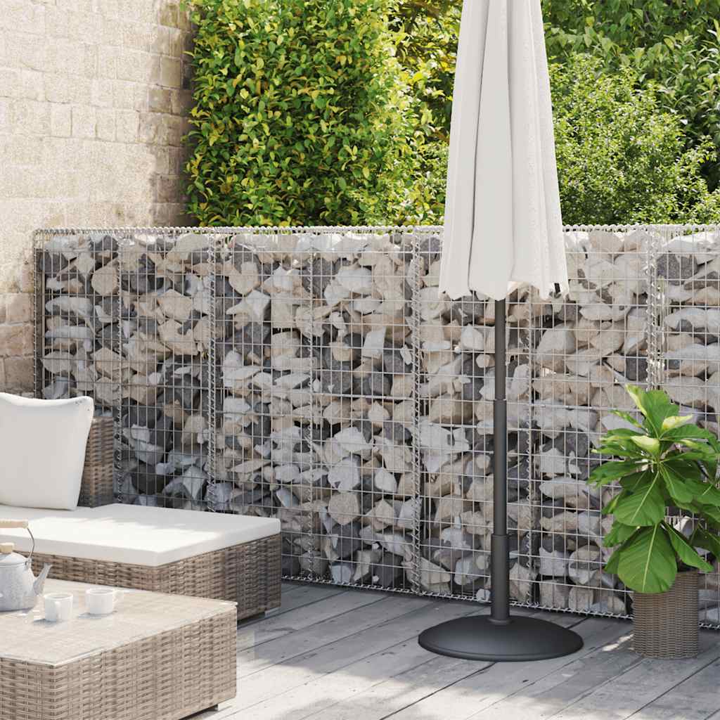 Gabionenwand mit Abdeckung Verzinkter Stahl 20×20×100 cm