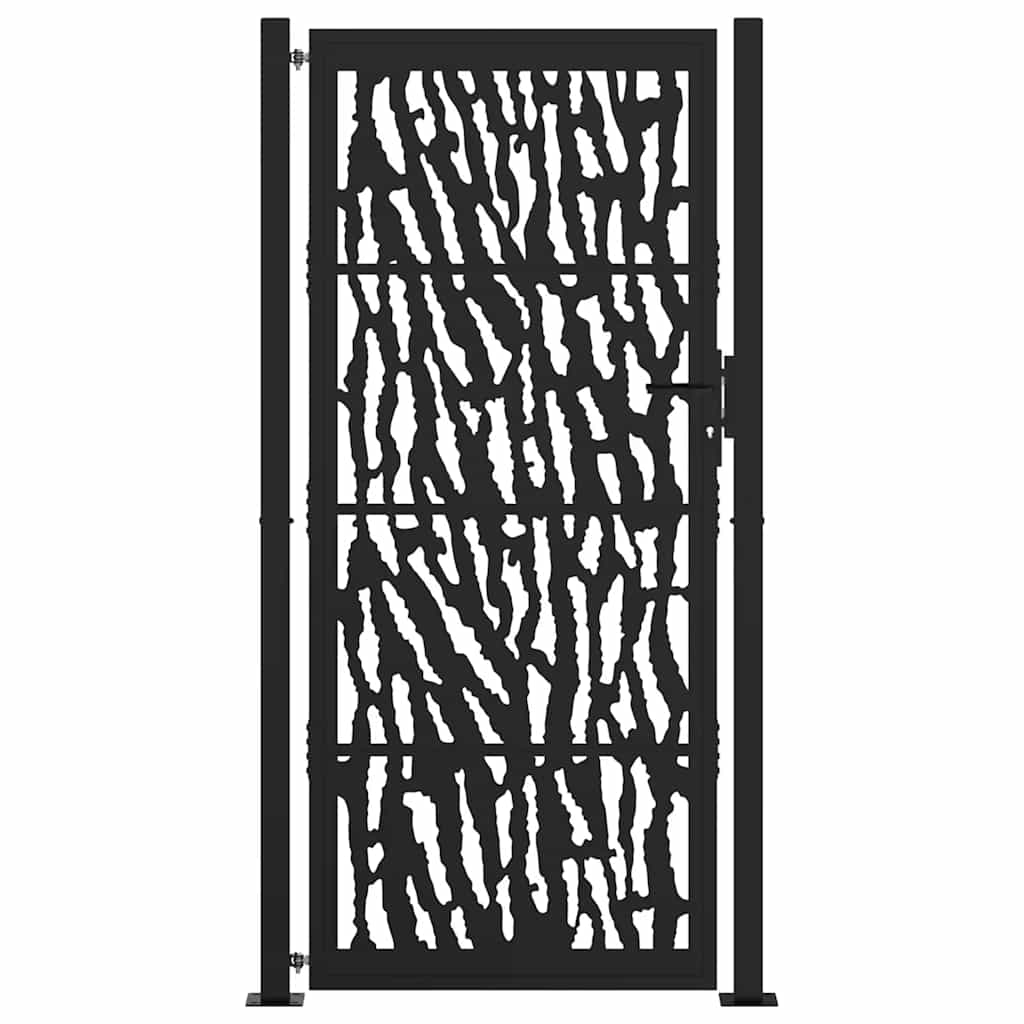 Gartentor Schwarz 100x100 cm Stahl Lichtdesign