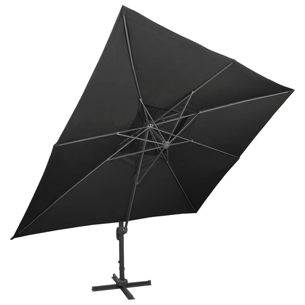 Ampelschirm mit Doppeldach 300 x 300 cm Sand