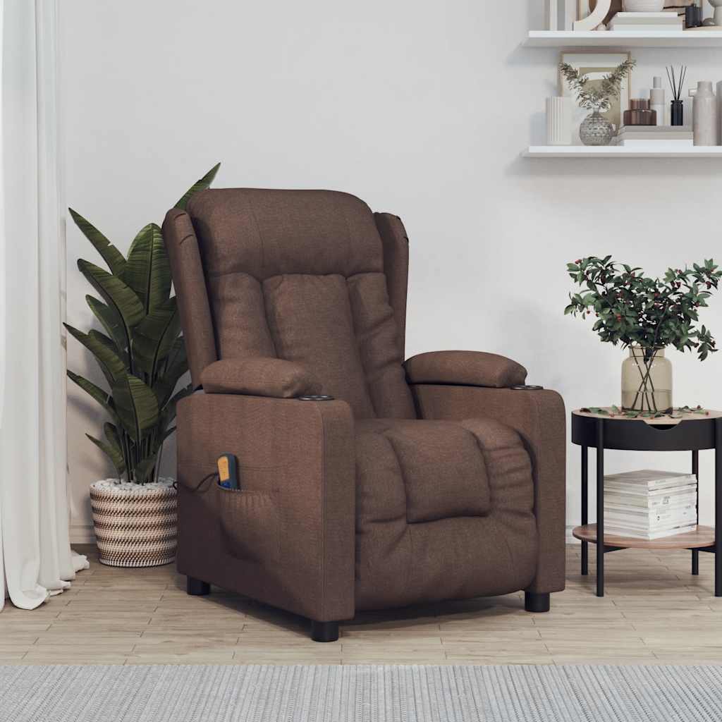 Massagesessel Hellgrau Stoff