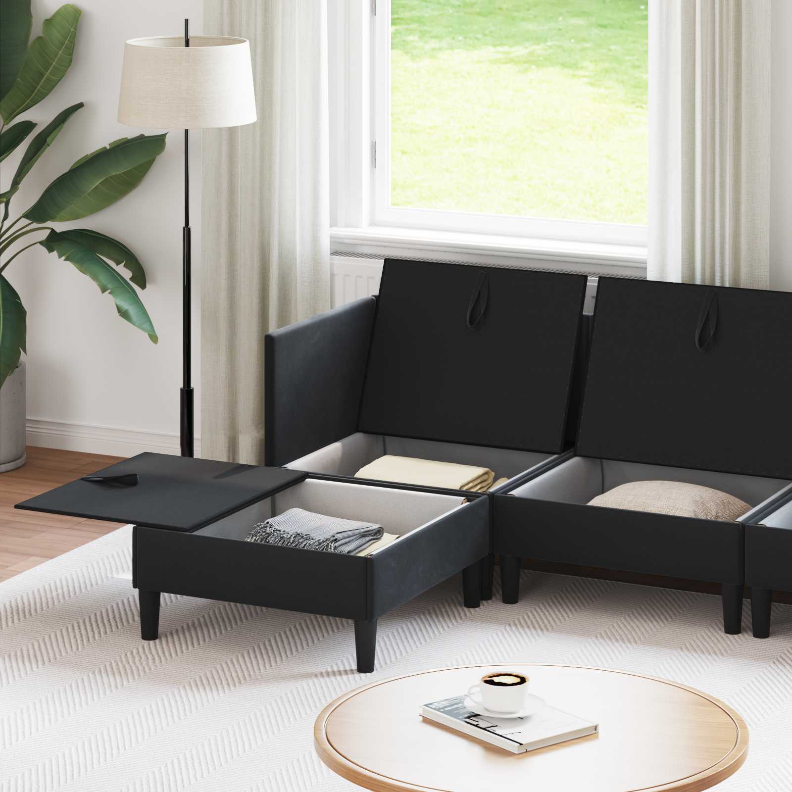 Wohnzimmergarnitur mit Kissen mit Speicher 3 pcs Hellgrau Samt