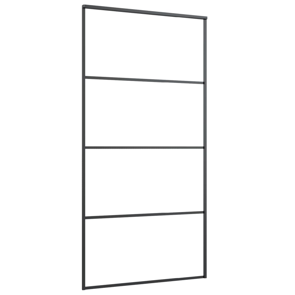 Schiebetür mit Beschlag 76x205 cm ESG-Glas & Aluminium