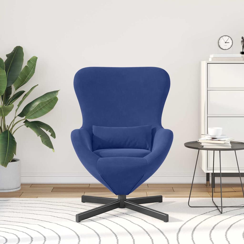 Eiersessel Blau 63 x 73 x 90 cm Samt