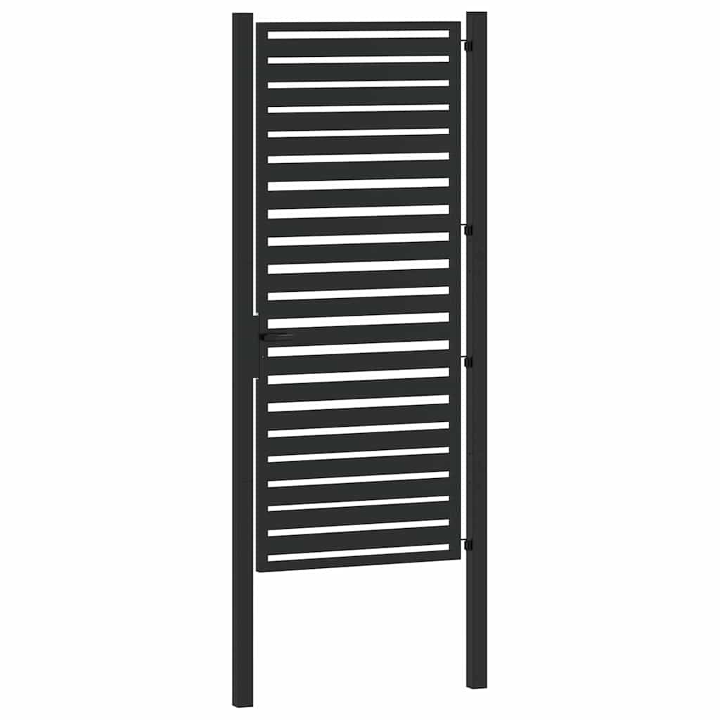 Gartentor Abschließbar Schwarz 100x100 cm Aluminium
